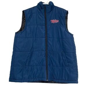 Minnesota Twins MLB Ford Puffer Vest Full Zip Quilted Blue Fan Gear - Size XL
